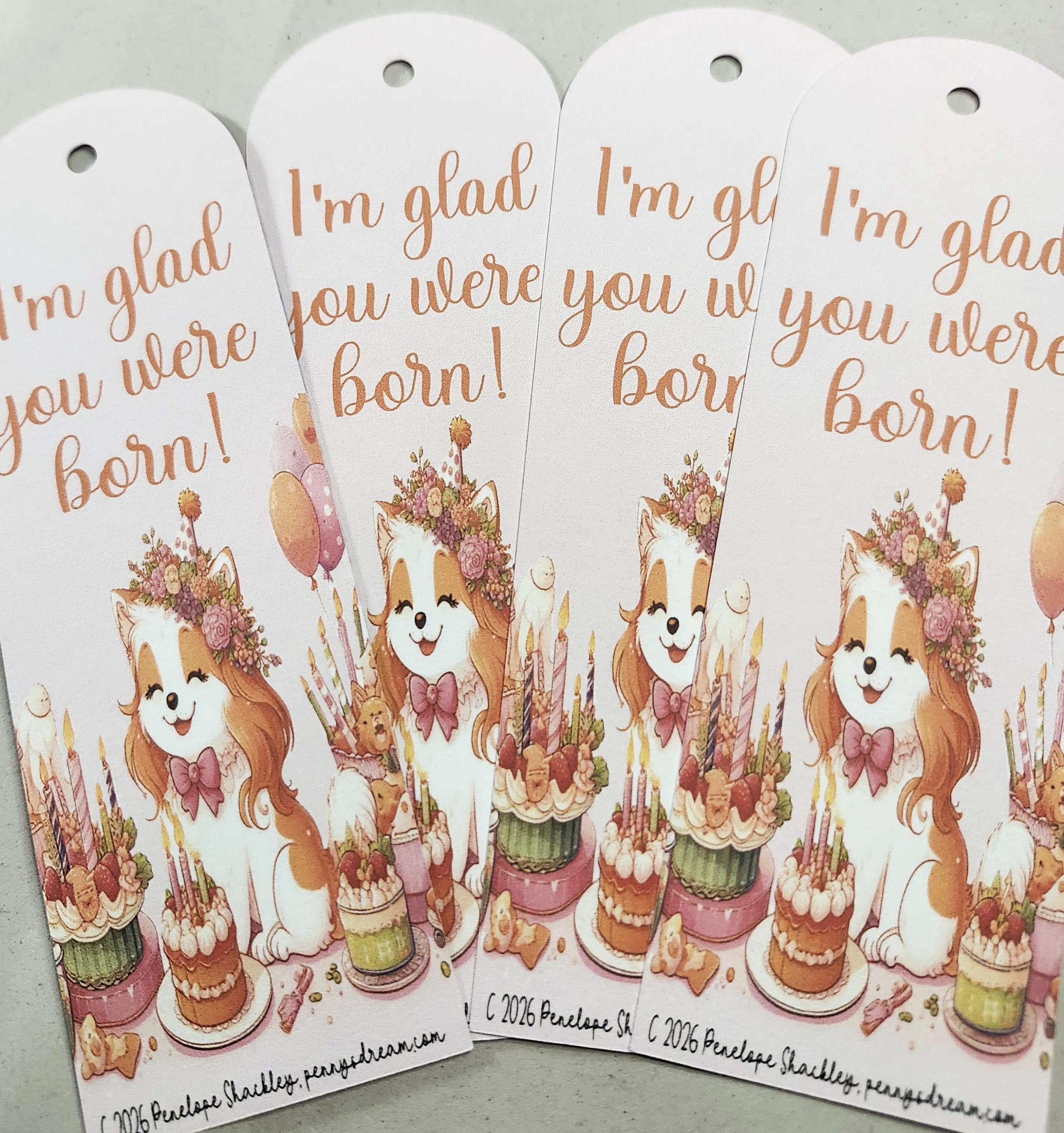 I’m Glad You Were Born Bookmark Sheet – Digital File (SVG for Silhouette Studio)