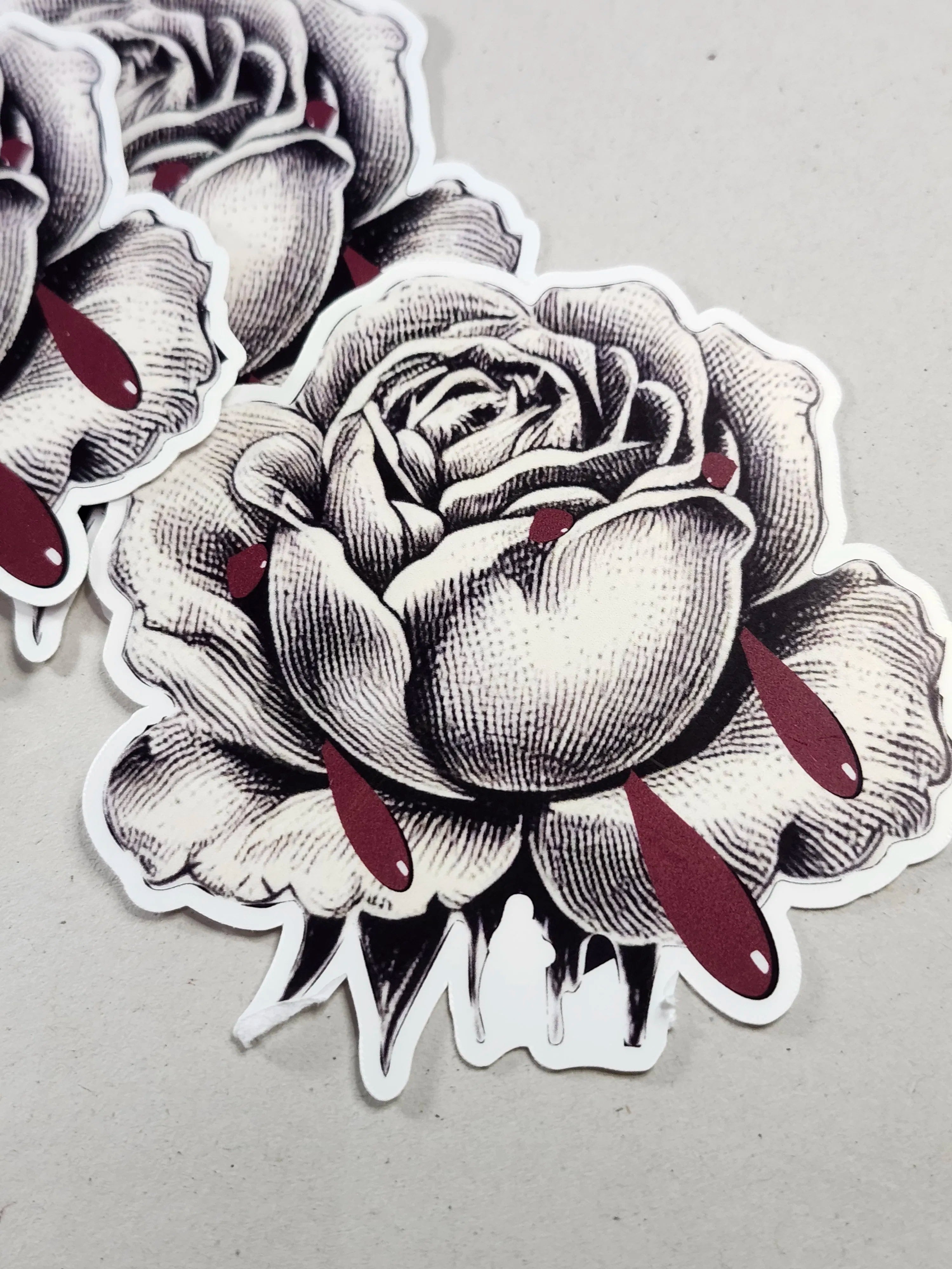 Bleeding Rose Sticker or Magnet – Digital File (SVG for Silhouette Studio)