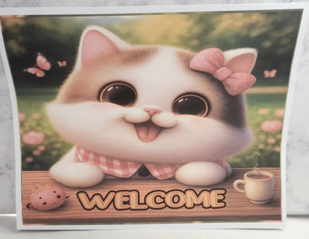 Kitty Welcome Sign – Digital File (SVG for Silhouette Studio)
