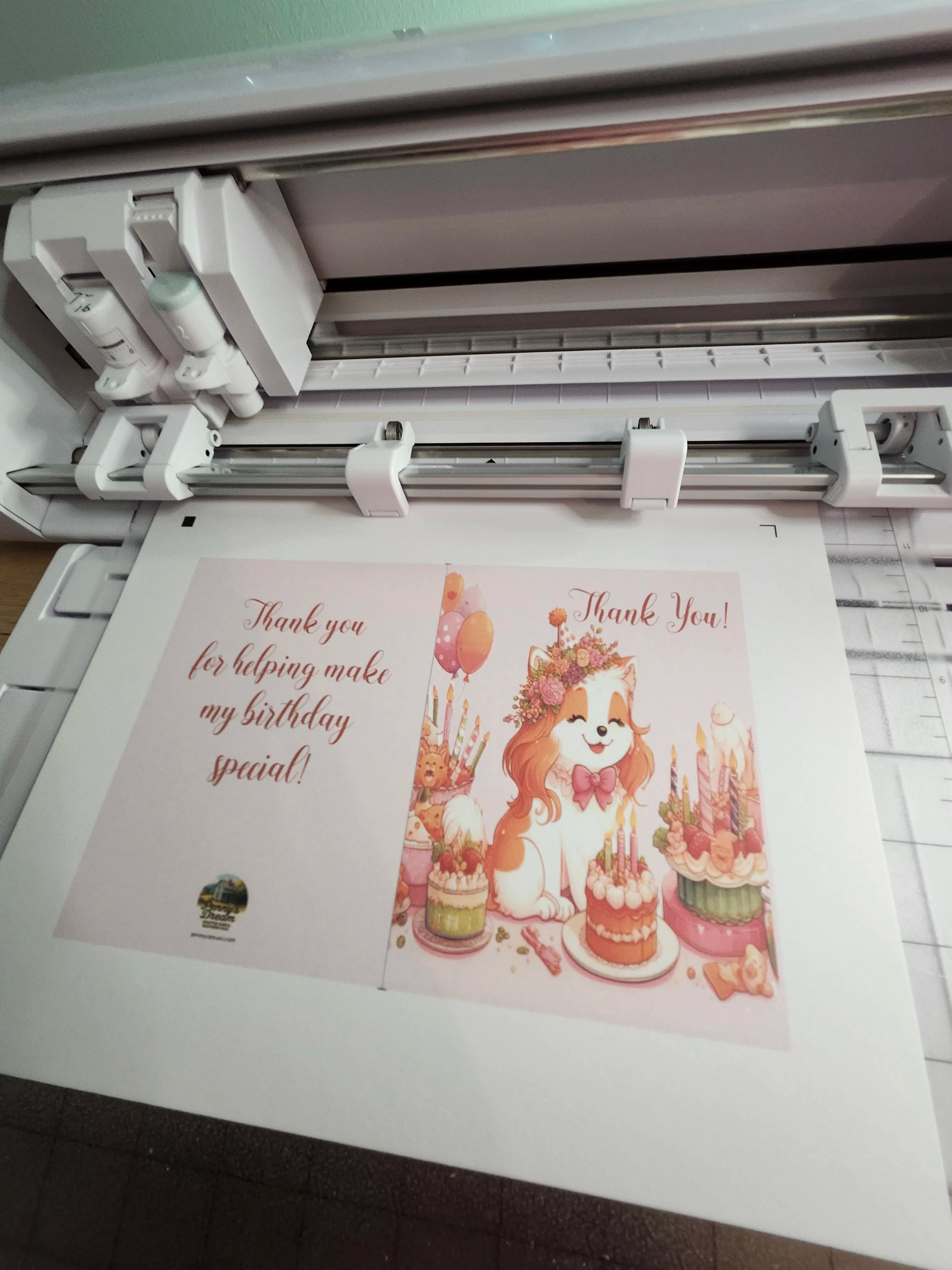 Birthday Pup Thank‑You Card – A2 Size – Silhouette Studio SVG