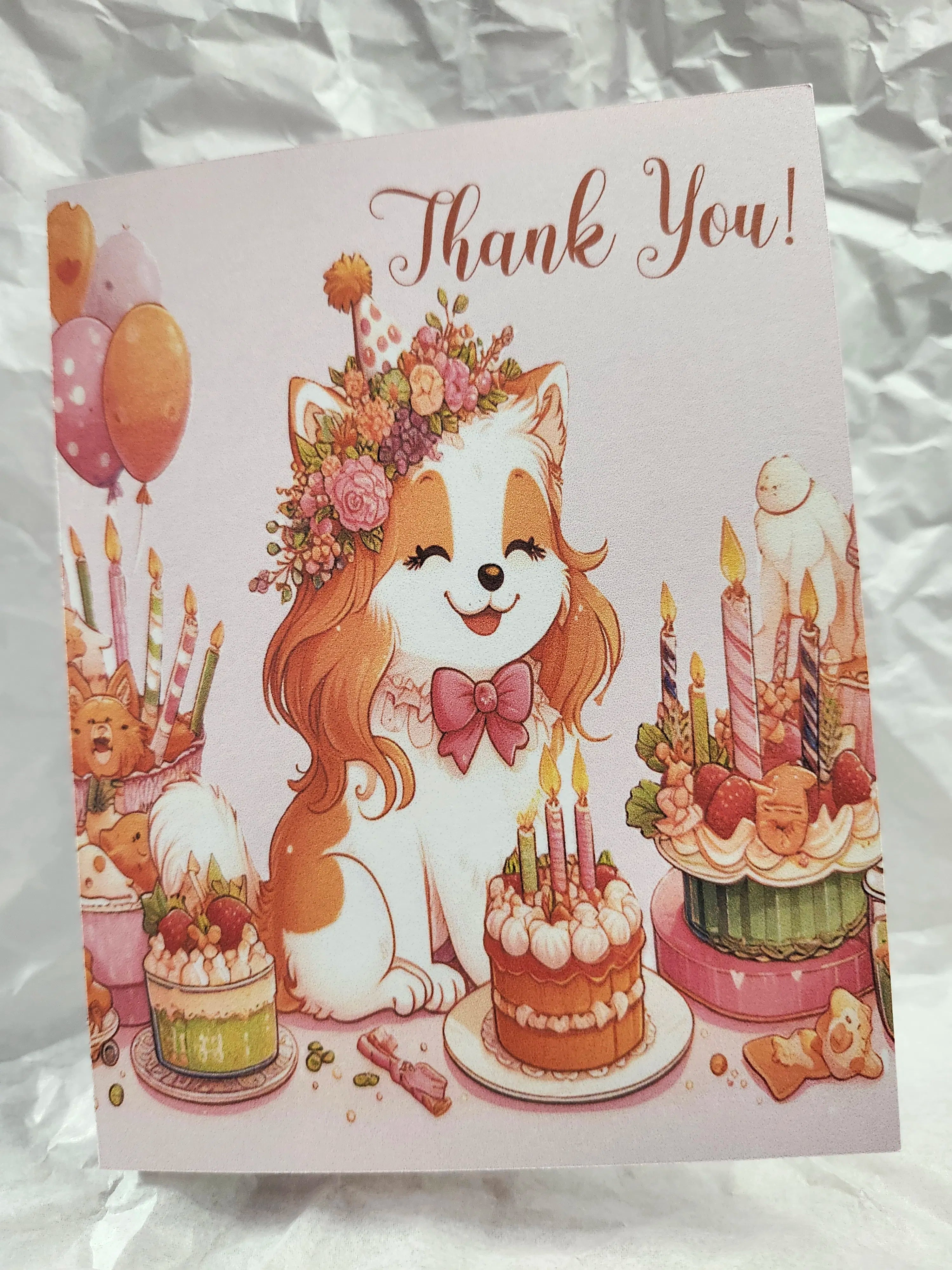 Birthday Pup Thank‑You Card – A2 Size – Silhouette Studio SVG
