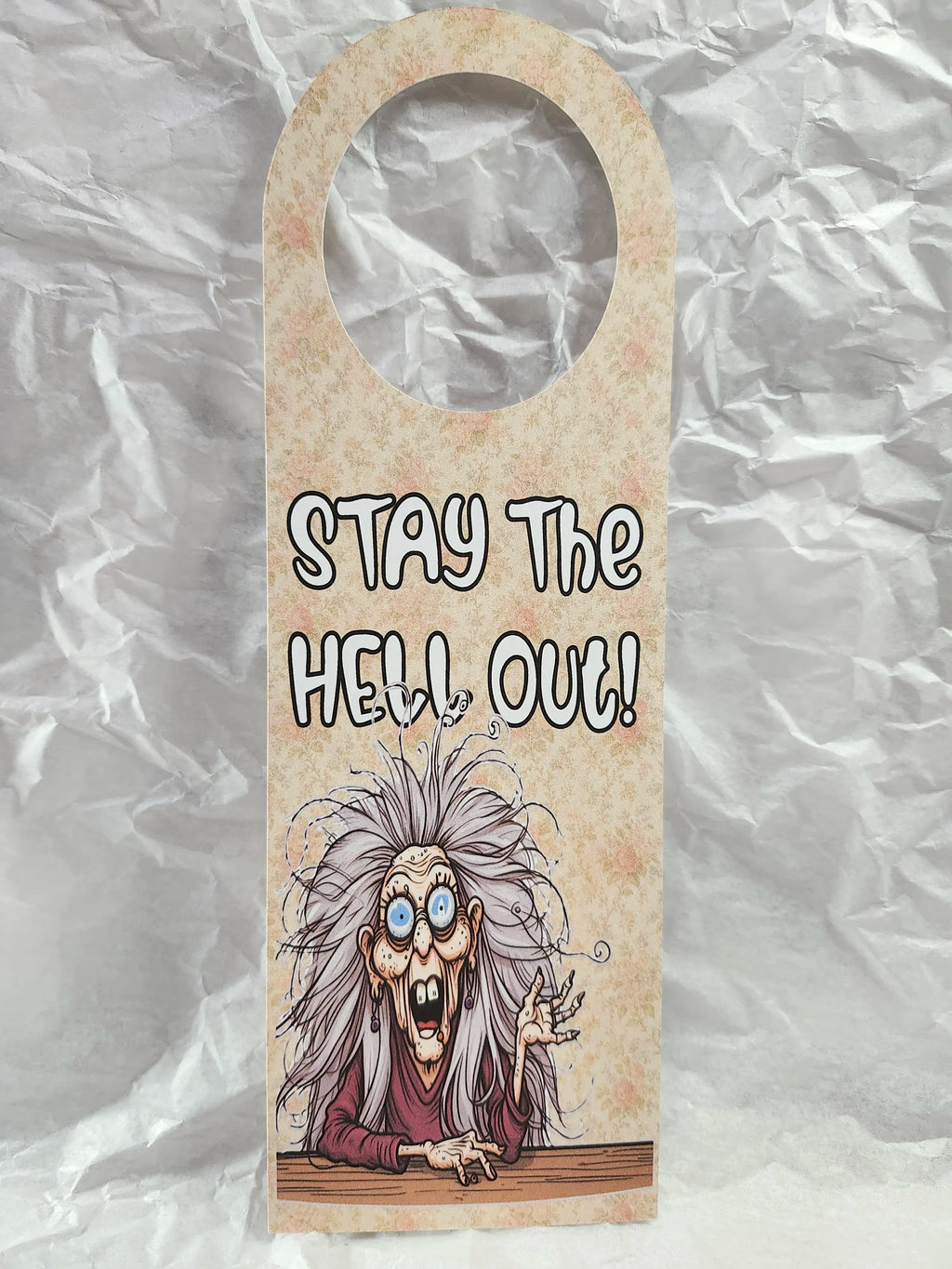 Grumpy Old Lady Door Hanger – Double‑Sided – Silhouette Studio SVG