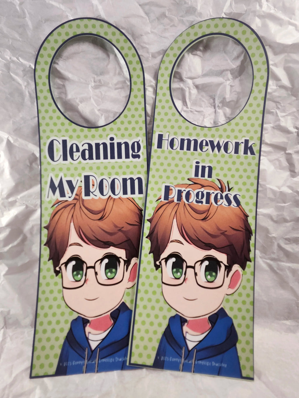Cleaning My Room / Homework in Progress Door Hanger – Double‑Sided – Silhouette Studio SVG – Digital Download