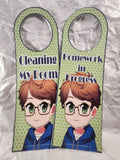 Cleaning My Room / Homework in Progress Door Hanger – Double‑Sided – Silhouette Studio SVG – Digital Download