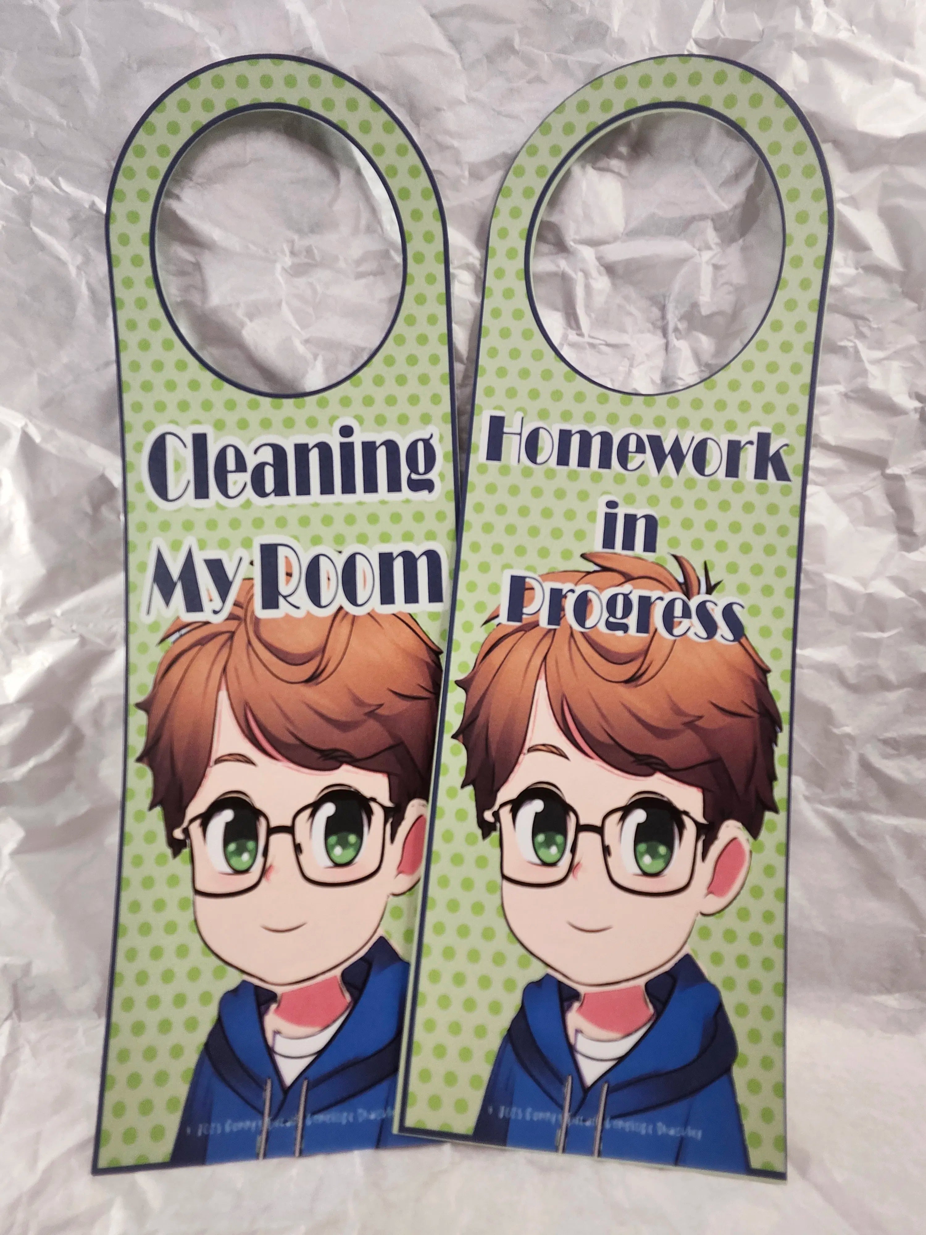 Cleaning My Room / Homework in Progress Door Hanger – Double‑Sided – Silhouette Studio SVG – Digital Download