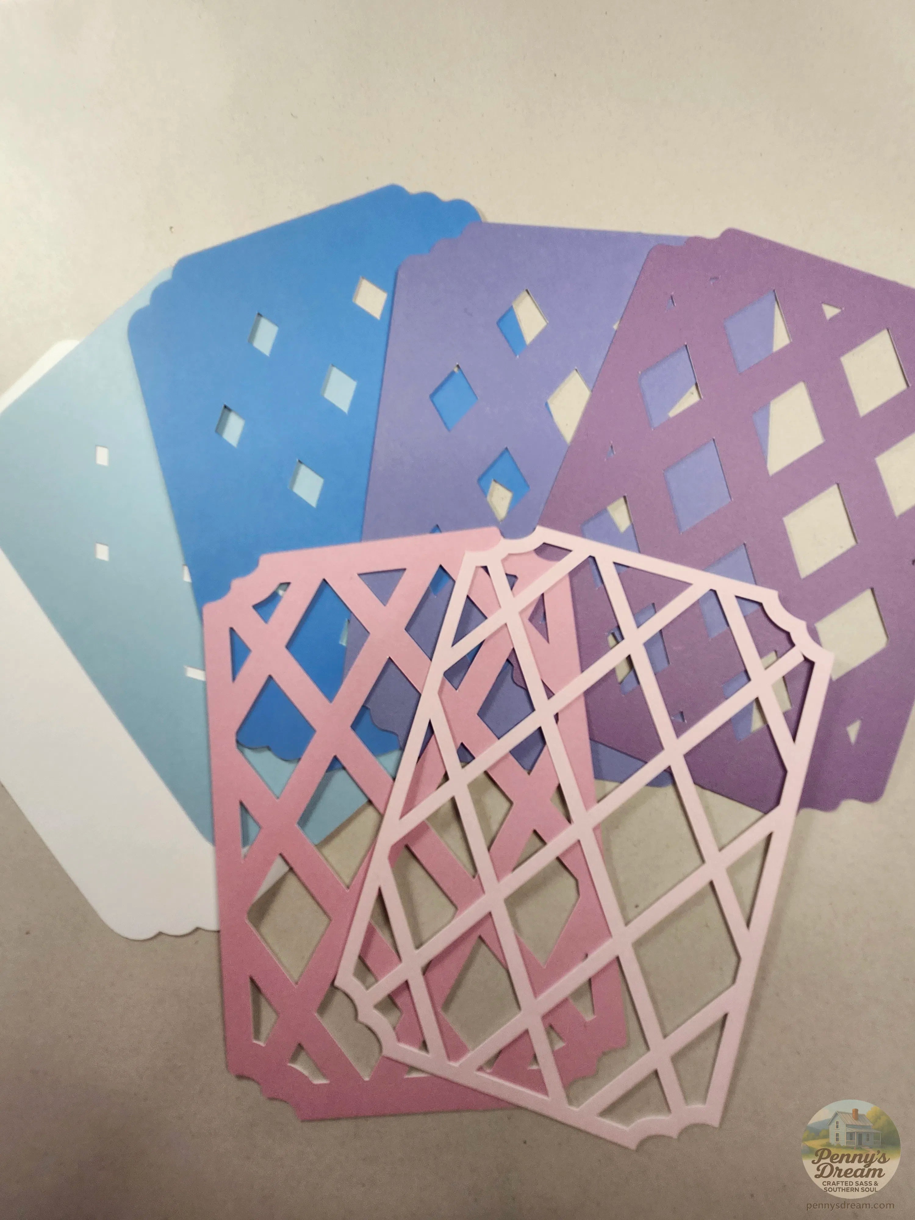 Diamond Layered Card Topper Template, Digital Download, PNG SVG