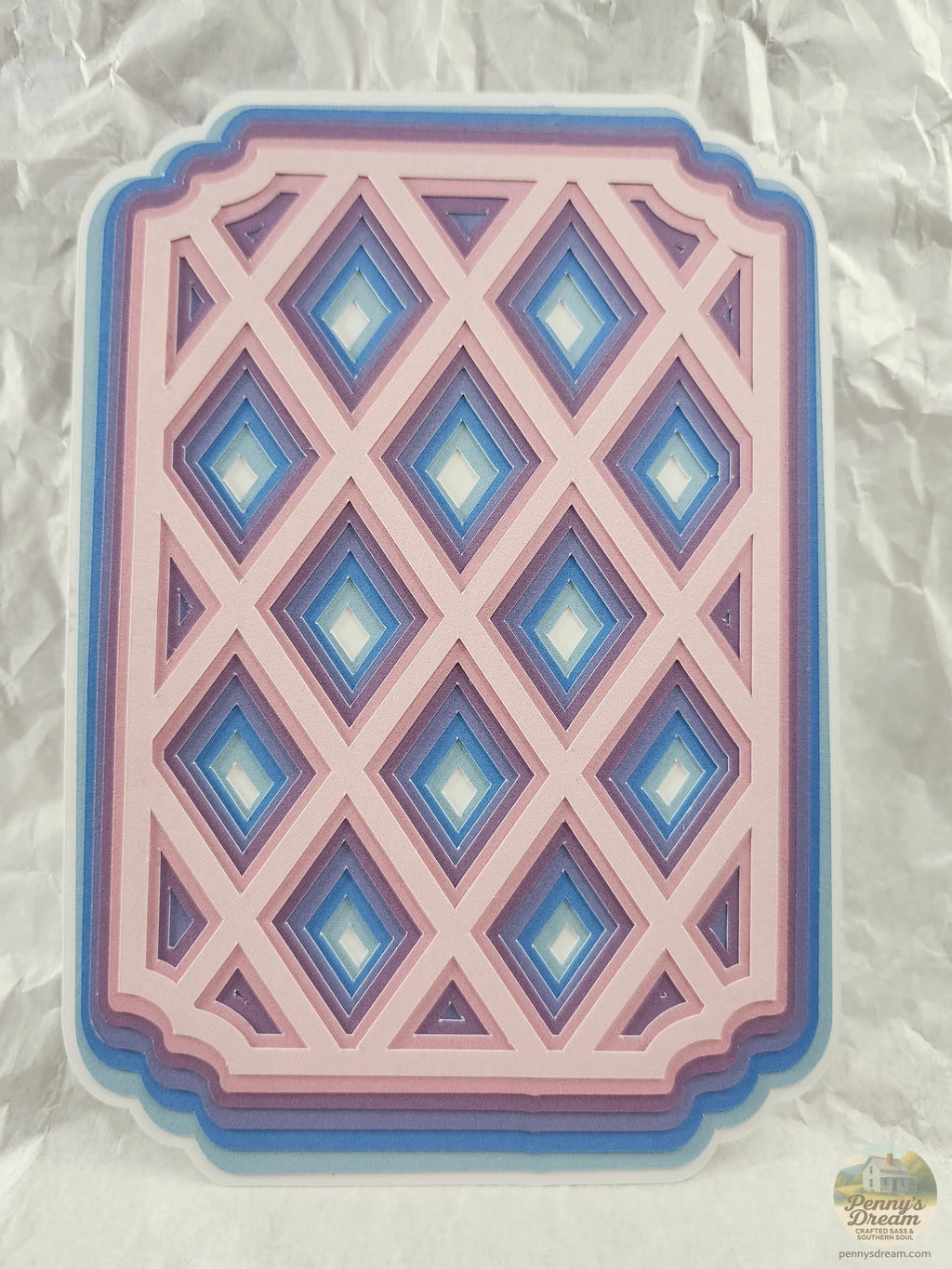 Diamond Layered Card Topper Template, Digital Download, PNG SVG
