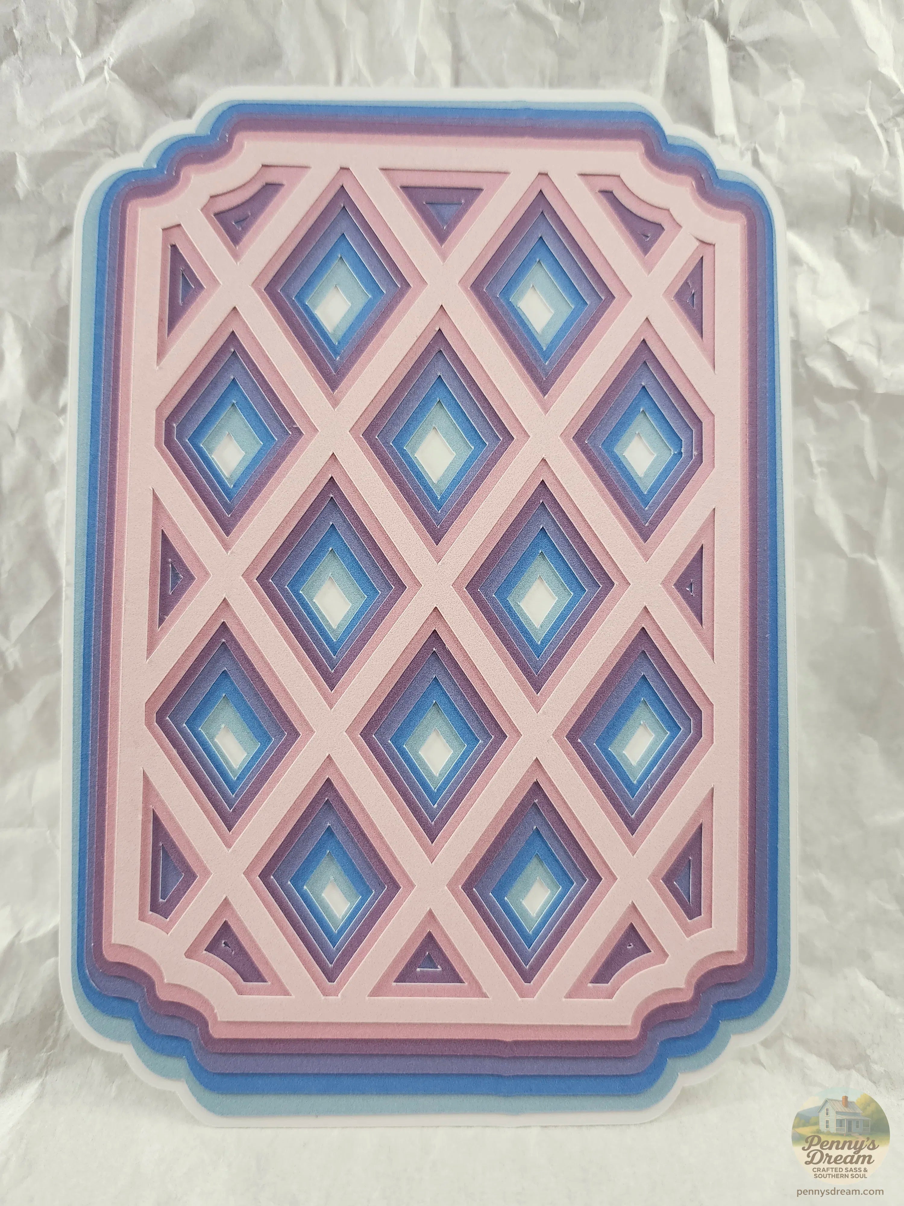 Diamond Layered Card Topper Template, Digital Download, PNG SVG