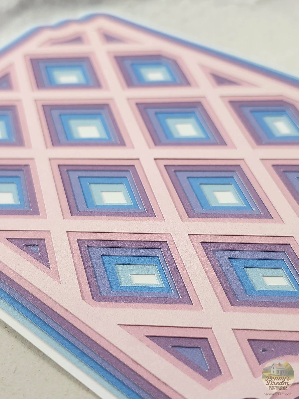 Diamond Layered Card Topper Template, Digital Download, PNG SVG