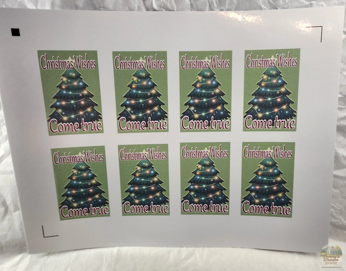 Christmas Wishes Come True Sticker Sheet, Digital Download, PNG SVG