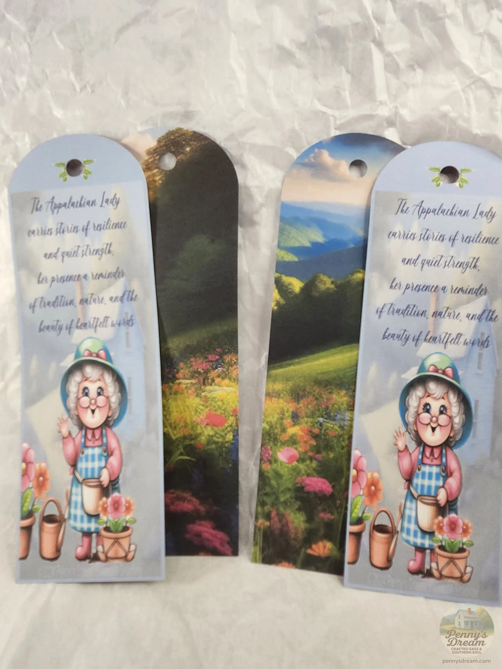 The Appalachian Lady Bookmark Sheet Digital Download, Printable 2x6 Bookmarks SVG PNG, Double Sided Appalachian Folk Art Bookmark Template, Silhouette Studio Cut File