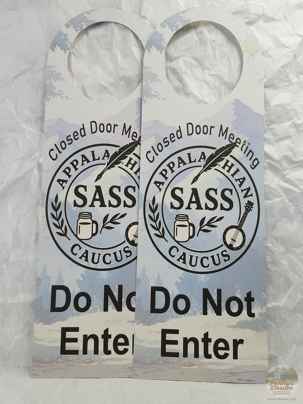 Appalachian SASS Caucus Door Hanger – Closed Door Meeting – Digital Download