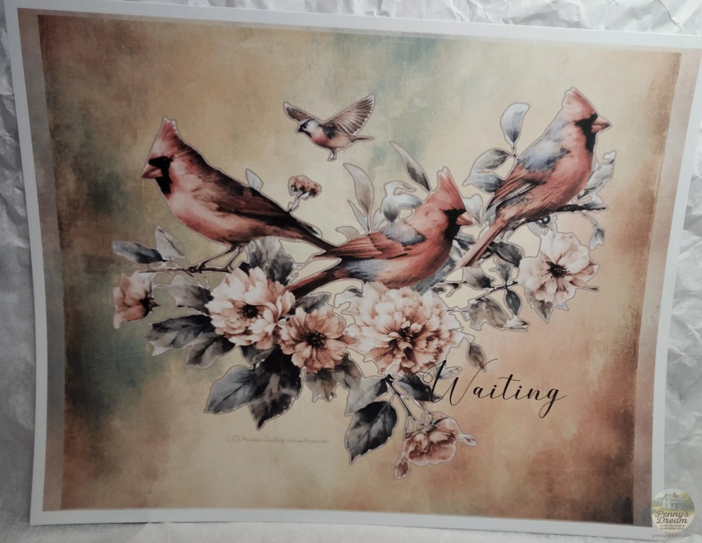 Waiting – Cardinal Print – Letter Size – Digital Download