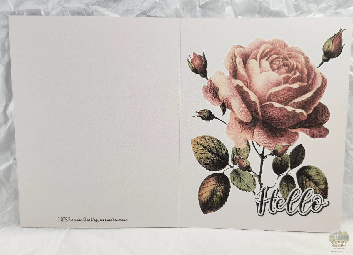 Watercolor Rose A2 Notecard – Digital Download