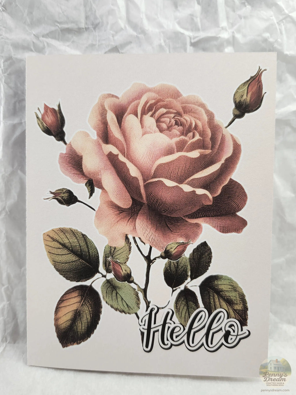 Watercolor Rose A2 Notecard – Digital Download
