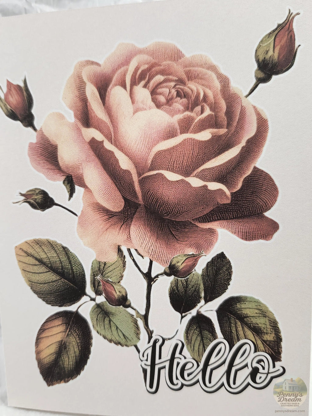 Watercolor Rose A2 Notecard – Digital Download