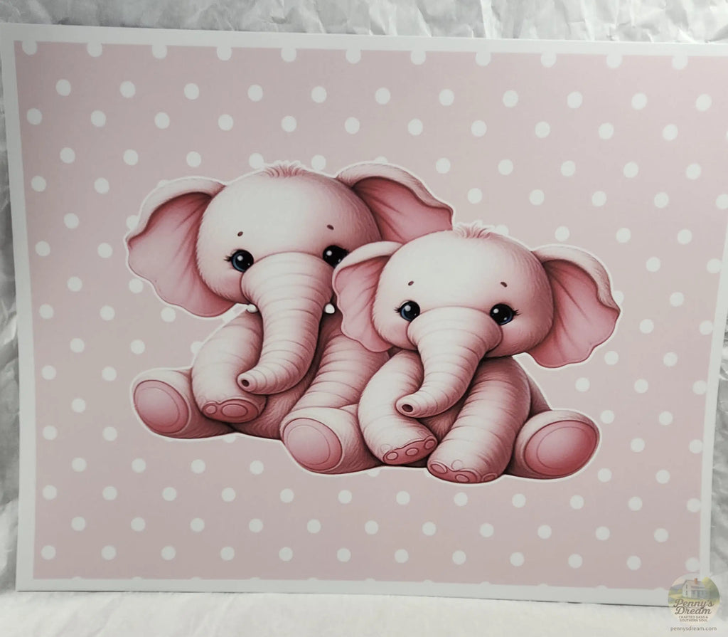 Pink Elephants Print or Sign – Letter Size Digital Download