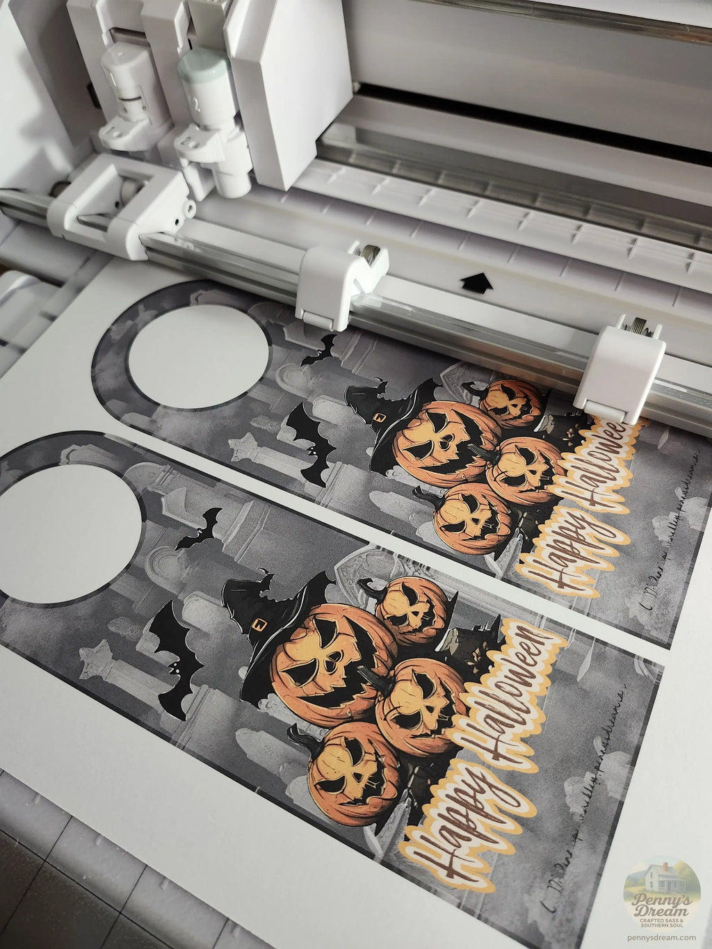 Halloween Pumpkin Door Hanger – 3 × 9 Inch -Digital Download