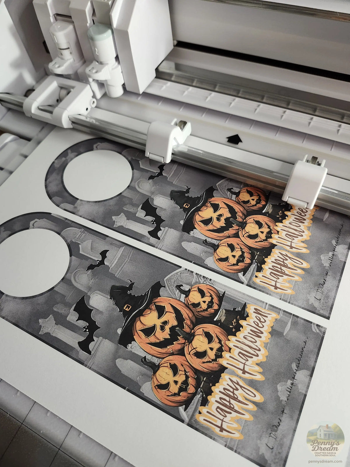 Halloween Pumpkin Door Hanger – 3 × 9 Inch -Digital Download
