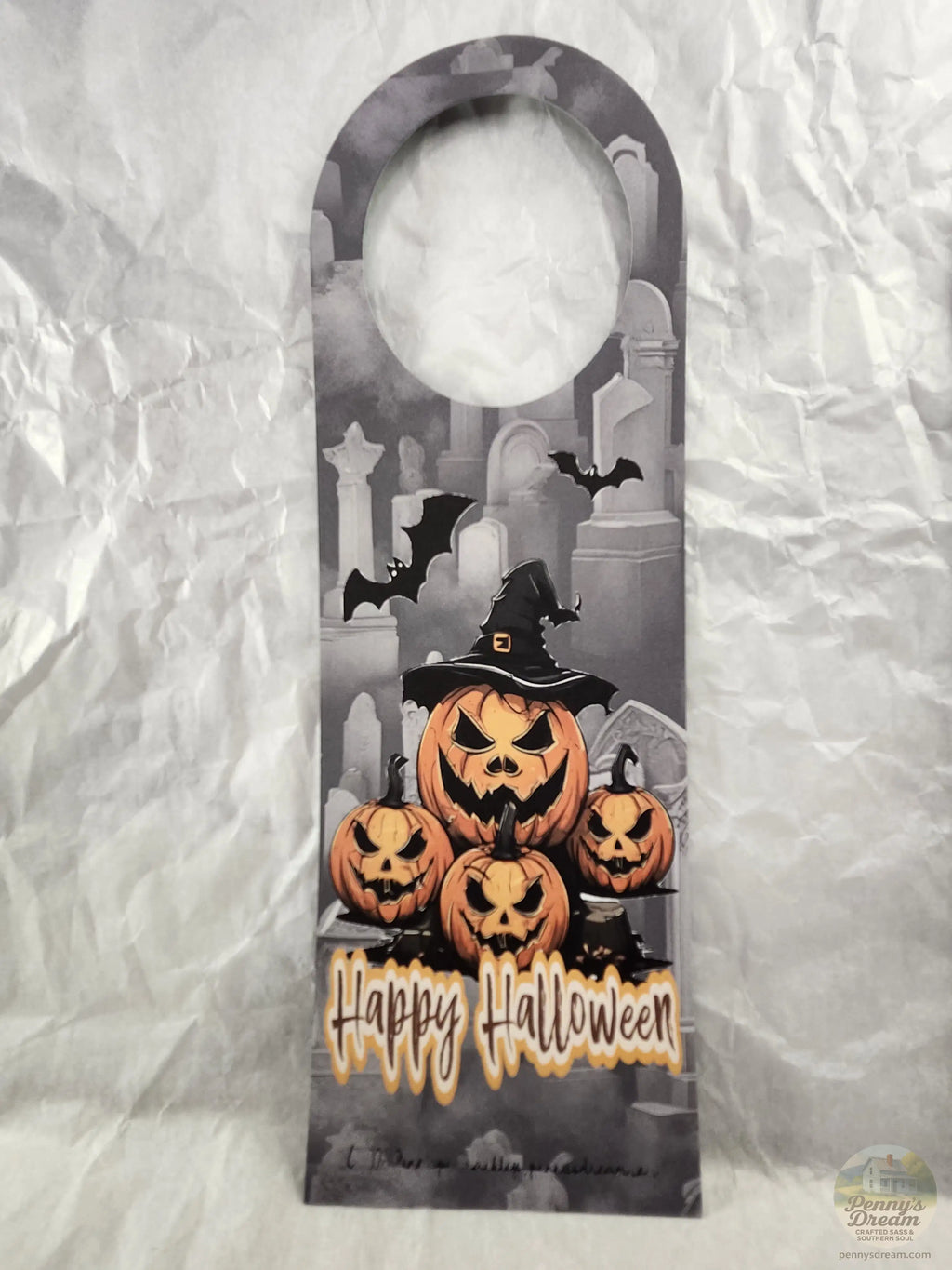 Halloween Pumpkin Door Hanger – 3 × 9 Inch -Digital Download