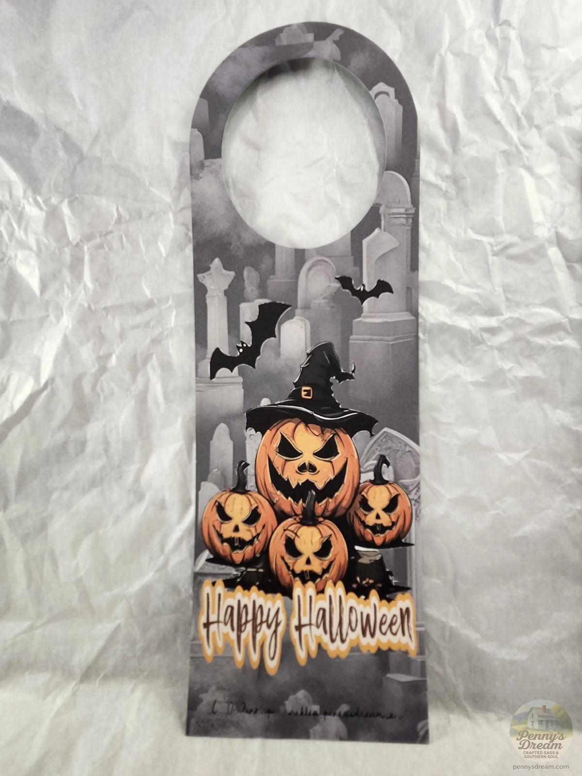 Halloween Pumpkin Door Hanger – 3 × 9 Inch -Digital Download