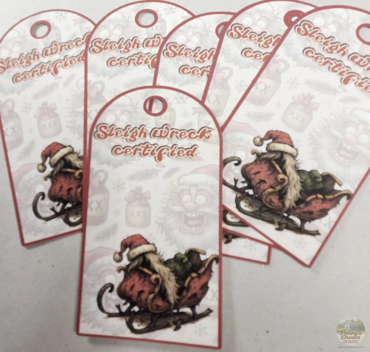 Stressed Out Santa Gift Tags – Sleigh Wreck Certified -Digital Download  **