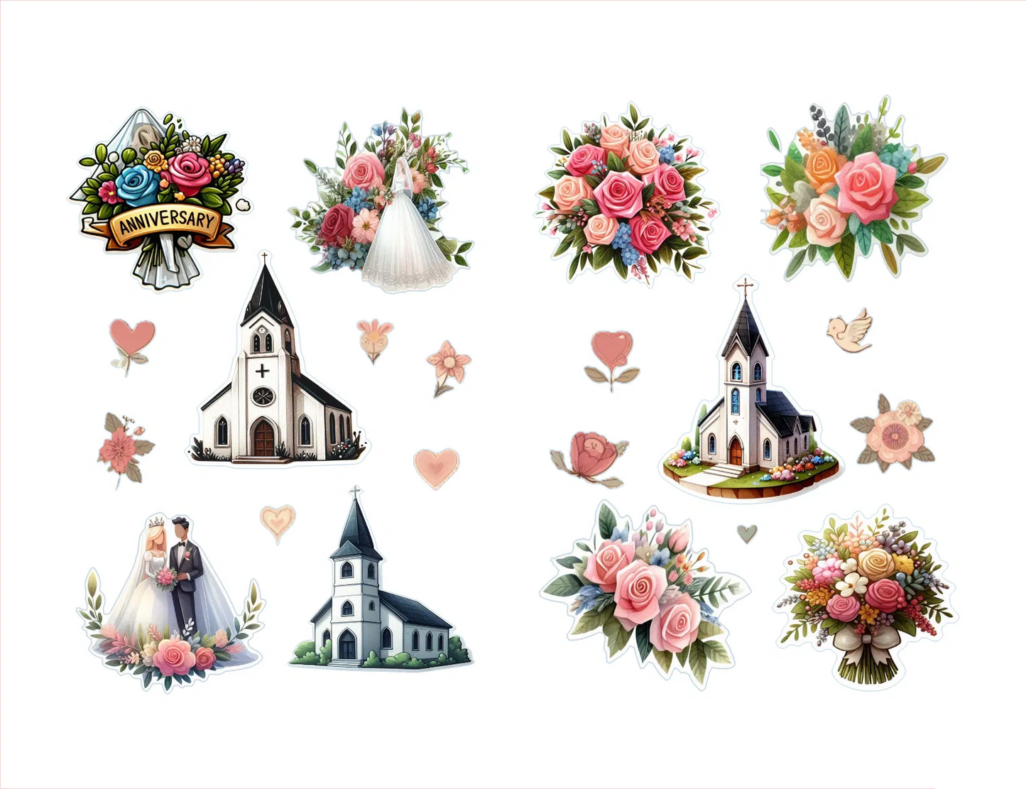 Wedding and Anniversary Clipart — Free File — Digital Download
