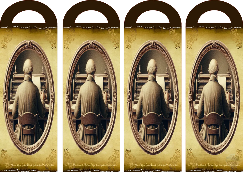 Antiqued Portrait Printable Bookmark Sheet (BM 702)