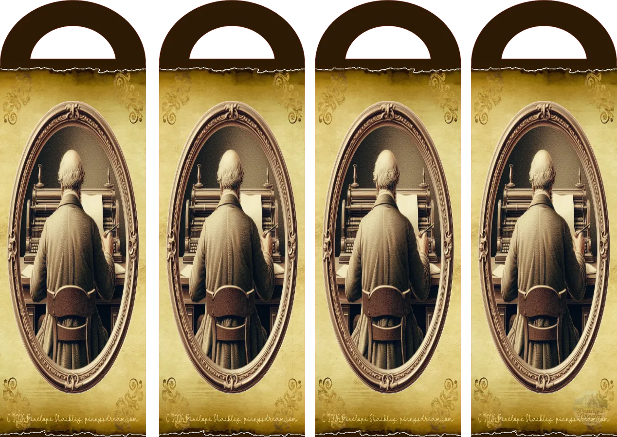 Antiqued Portrait Printable Bookmark Sheet (BM 702)