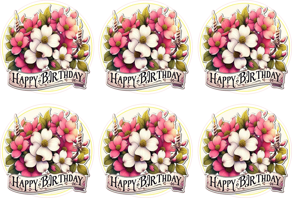 Set of birthday stickers