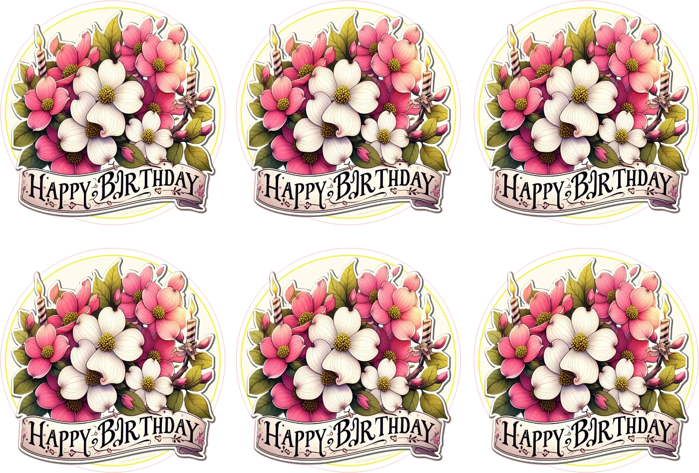 Set of birthday stickers