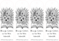 Four black and white floral designs on open books with text 'Bring Color in to the World' below each.