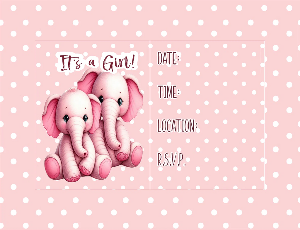 Baby Shower Invite – A2 Card – Digital File (SVG for Silhouette Studio)