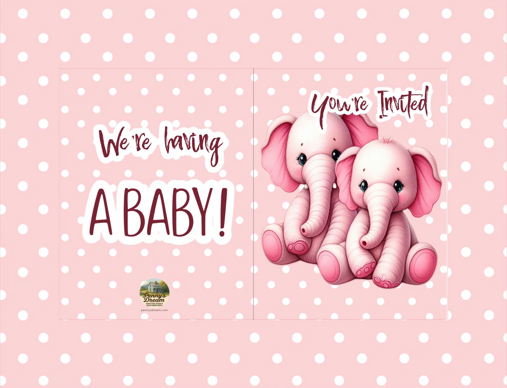 Baby Shower Invite – A2 Card – Digital File (SVG for Silhouette Studio)