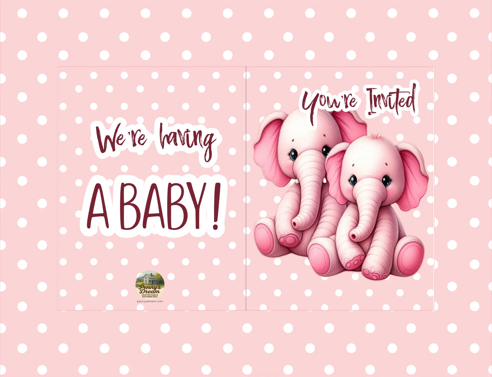 Baby Shower Invite – A2 Card – Digital File (SVG for Silhouette Studio)