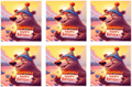 Set of six images of a bear holding a birthday card with 'Happy Birthday!' text.