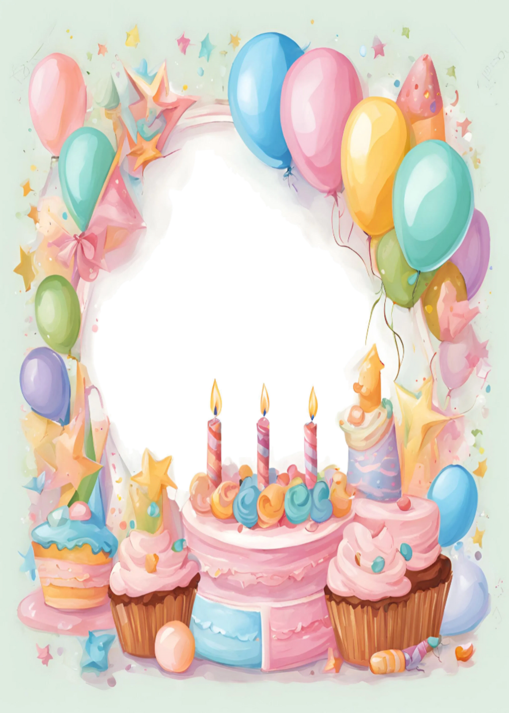 Birthday Creative Kit – 5x7 Card Base, Clipart, Frames, Pattern Paper – SVG and PNG Digital Download