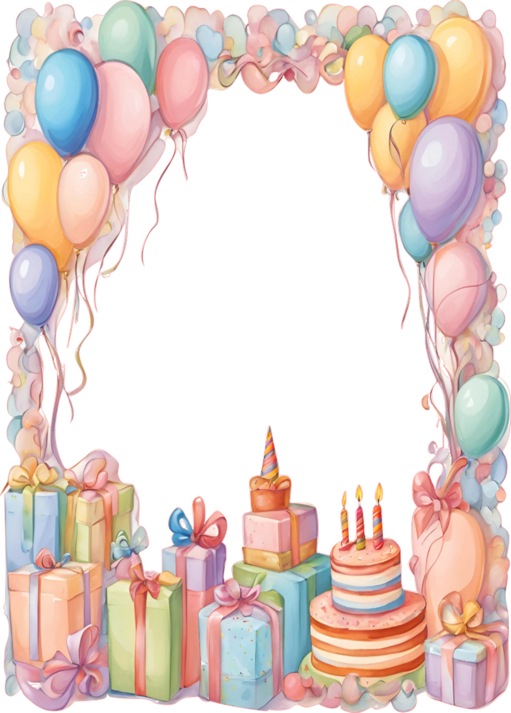 Birthday Creative Kit – 5x7 Card Base, Clipart, Frames, Pattern Paper – SVG and PNG Digital Download