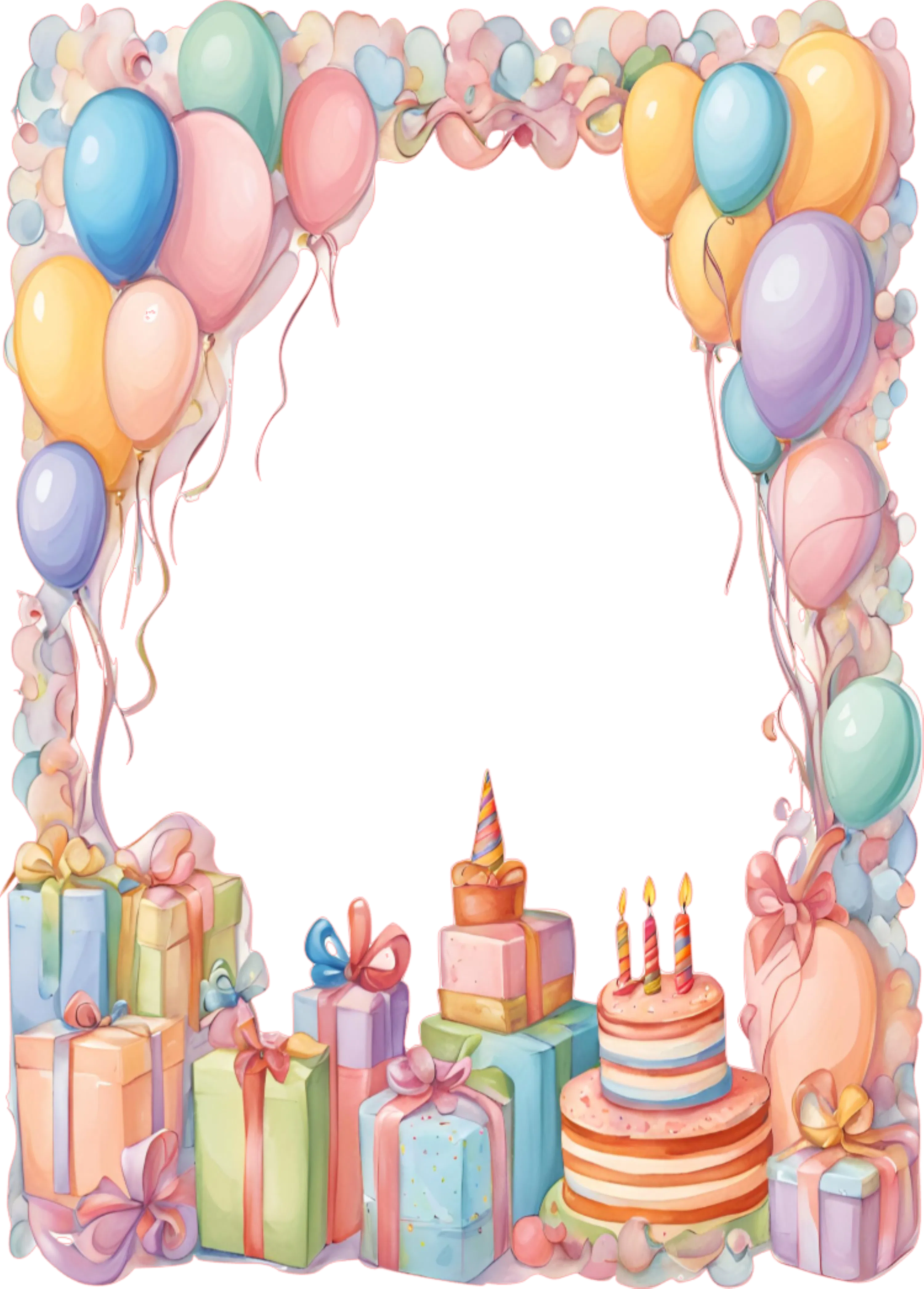 Birthday Creative Kit – 5x7 Card Base, Clipart, Frames, Pattern Paper – SVG and PNG Digital Download