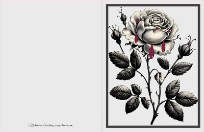 Bleeding Rose — A2 Notecard — Digital Download