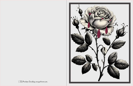 Bleeding Rose — A2 Notecard — Digital Download