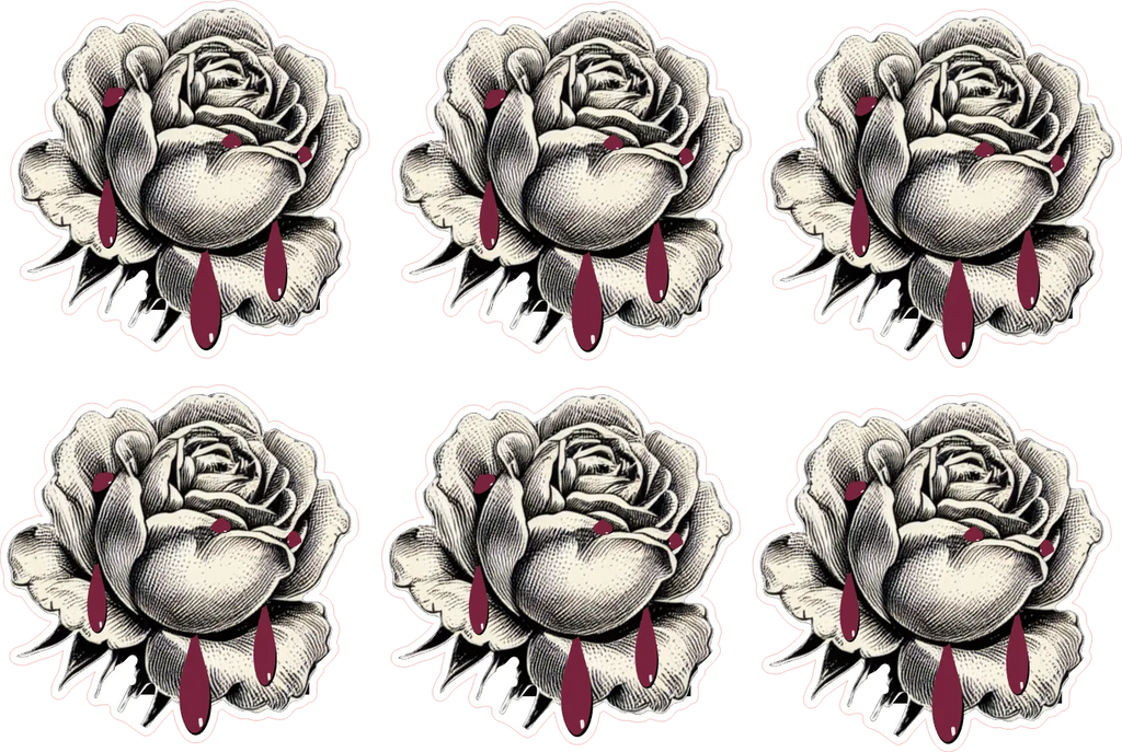 Bleeding Rose Sticker or Magnet – Digital File (SVG for Silhouette Studio)