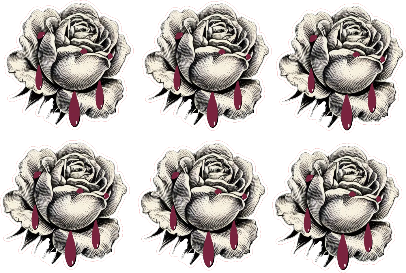 Bleeding Rose Sticker or Magnet – Digital File (SVG for Silhouette Studio)
