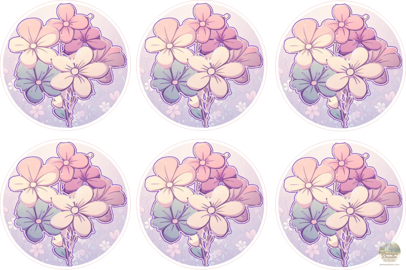 Bunch of Flowers Sticker Sheet, Digital Download, PNG SVG