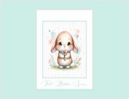 Bunny Hugs Get Well Card — 5 × 7 Layered Eclipse Card — Digital Download