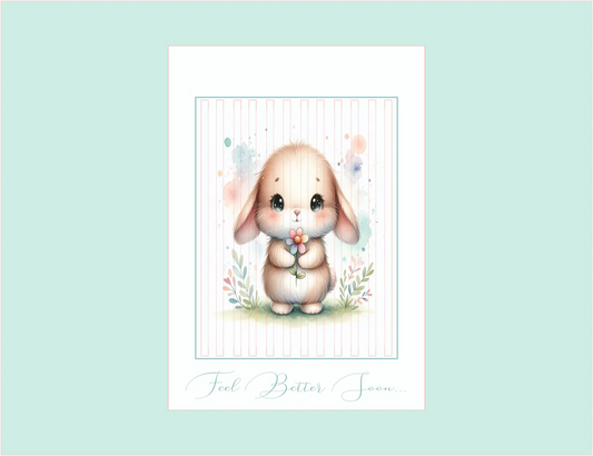 Bunny Hugs Get Well Card — 5 × 7 Layered Eclipse Card — Digital Download
