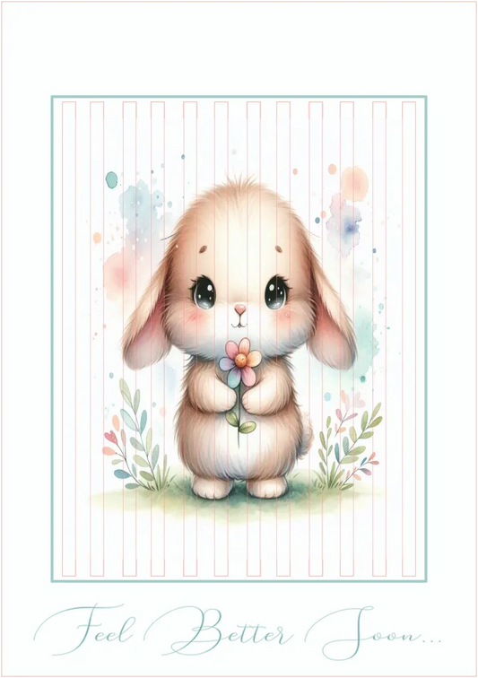 Bunny Hugs Get Well Card — 5 × 7 Layered Eclipse Card — Digital Download