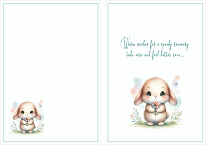 Bunny Hugs Get Well Card — 5 × 7 Layered Eclipse Card — Digital Download