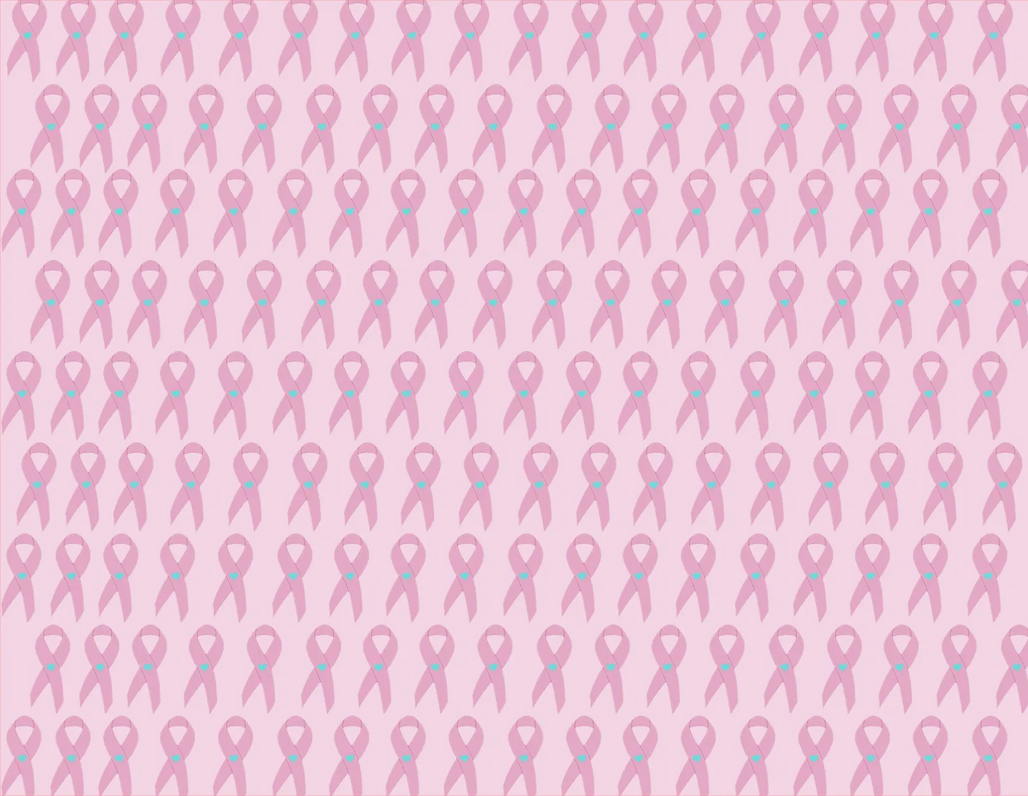 Pattern of pink breast cancer awareness ribbons on a pink background