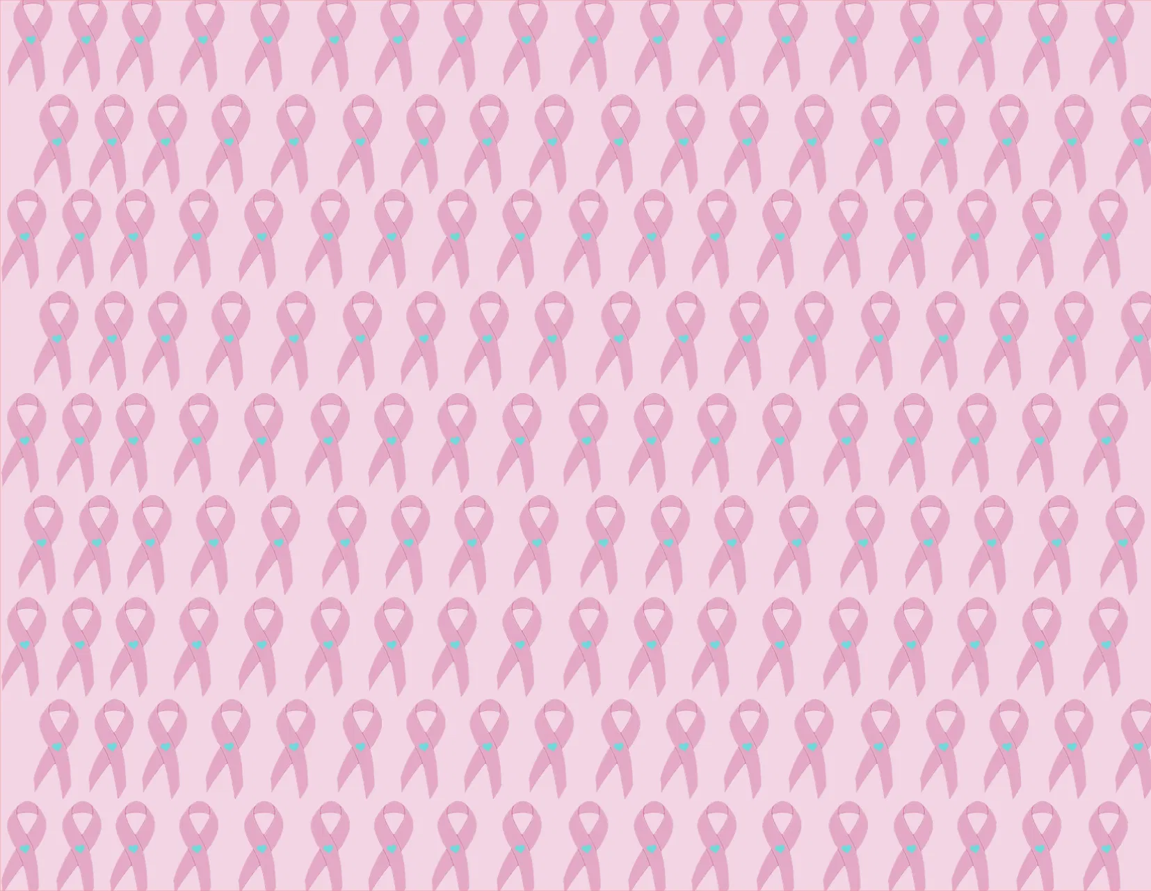 Pattern of pink breast cancer awareness ribbons on a pink background